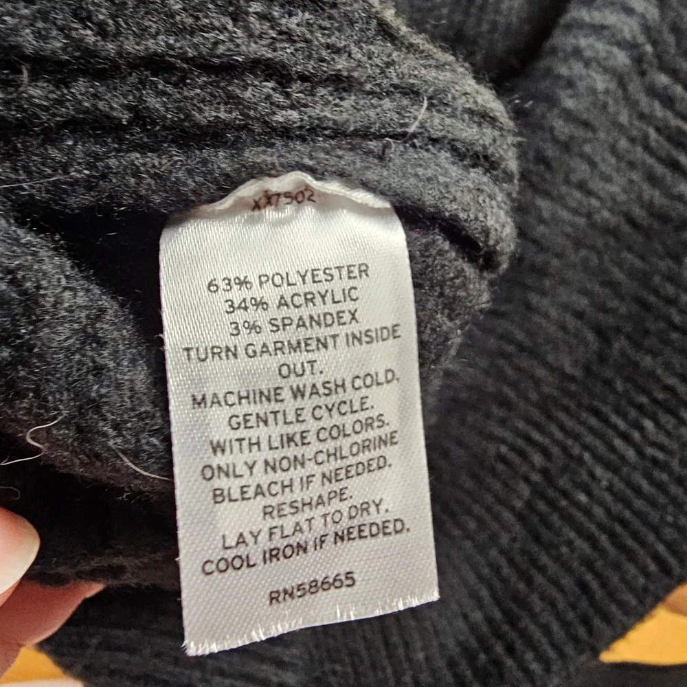 BP Ribbed Mock Neck Sweater Small Black Cropped Fitted Minimal Basic - Picture 4 of 5